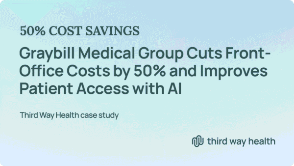 Graybill Medical Group reduces front-office costs by 50% using AI.